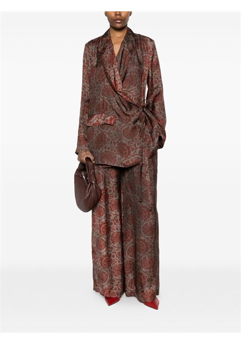 pantaloni pansy donna grigi e rossi UMA WANG | UP3012UW087